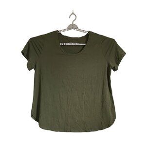 Ava & Viv Womens Olive Green Scoop Neck Short Sleeve Blouse Top Shirt Size 2X